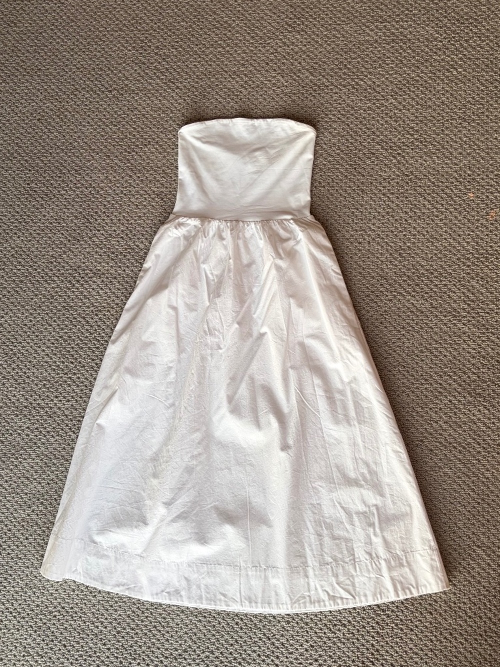 Aritzia Babaton FLUID DRESS White tube Poplin Midi XS - Picture 3 of 4